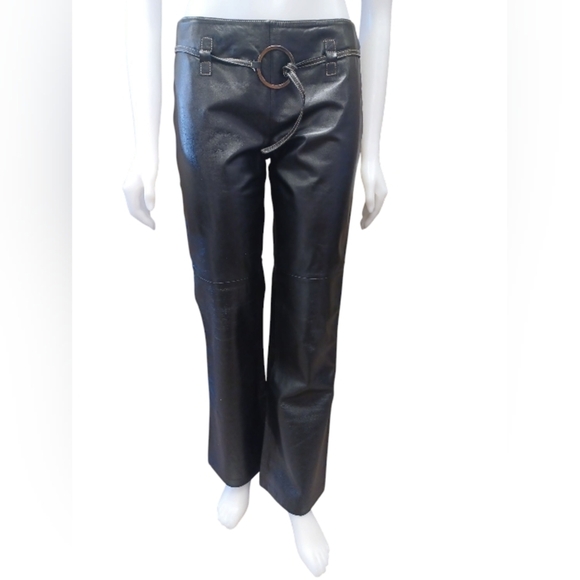 Danier EUC Black Leather Pants Size 6 - Picture 1 of 13